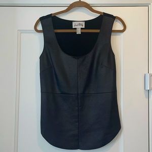 Joseph Ribkoff faux leather front tank top